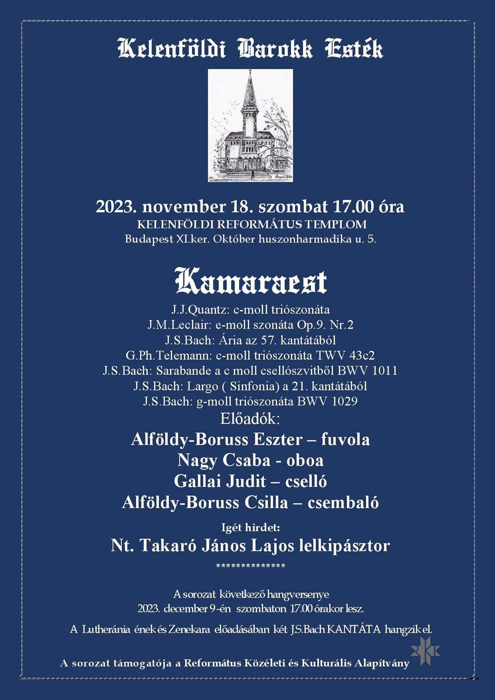 Kelenföldi Barokk Esték - novemberben is