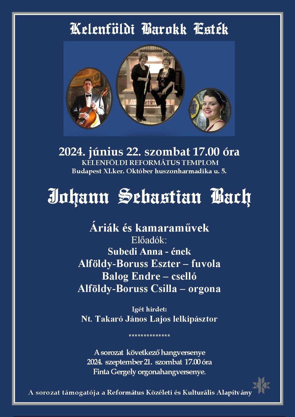 Kelenföldi Barokk Esték – Áriák és kamaraművek Bachtól
