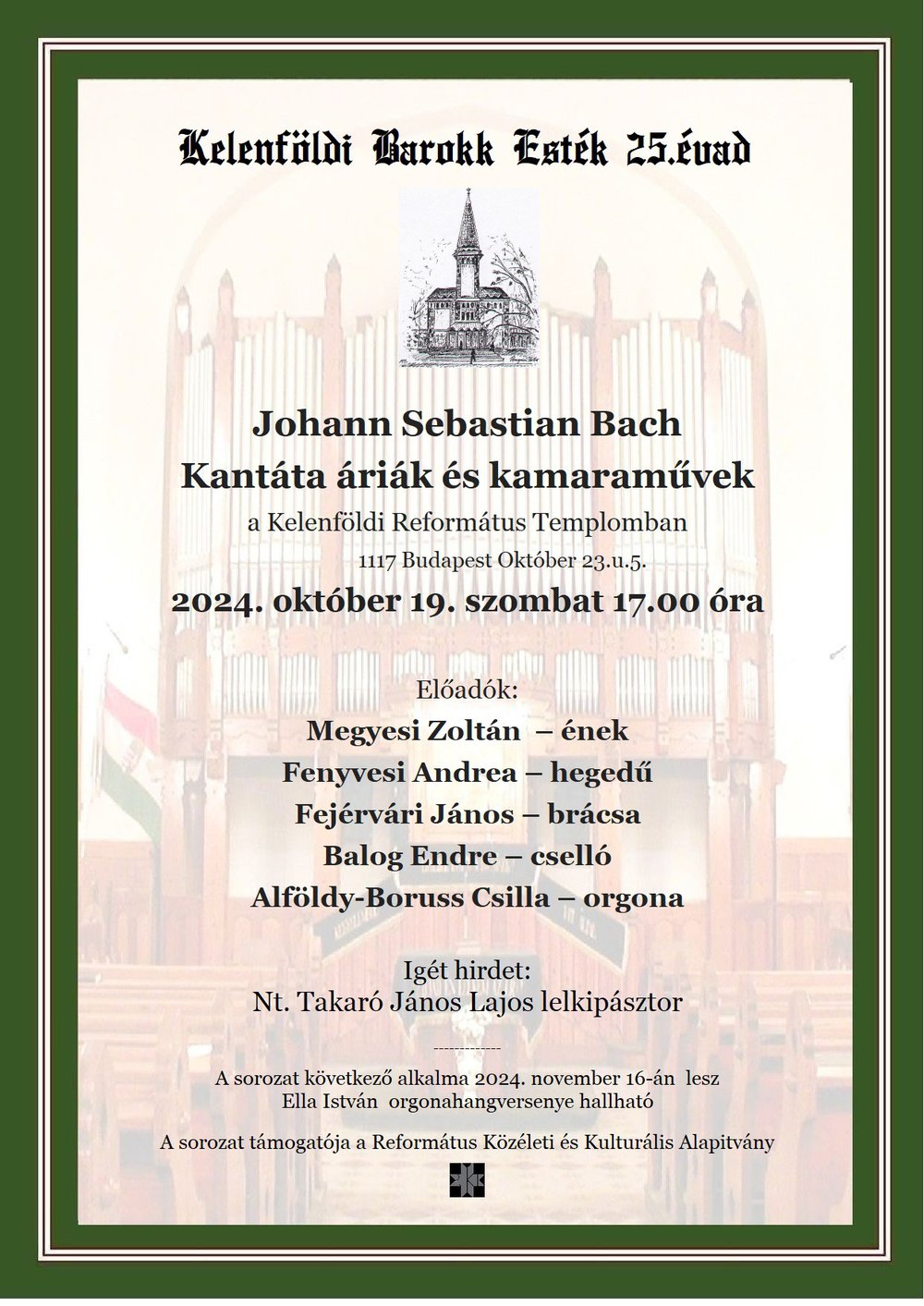 Kelenföldi Barokk Esték – J. S. Bach kantátaáriák és kamaraművek